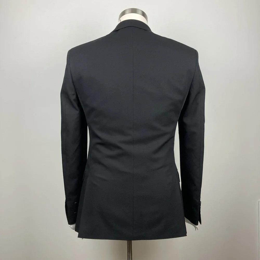 DKNY Men's Suit 38R Jacket 31Wx32 Pants Black Modern Fit 2-Piece